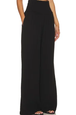Women MONROW Pants>Gauze Smocked Flare Pant