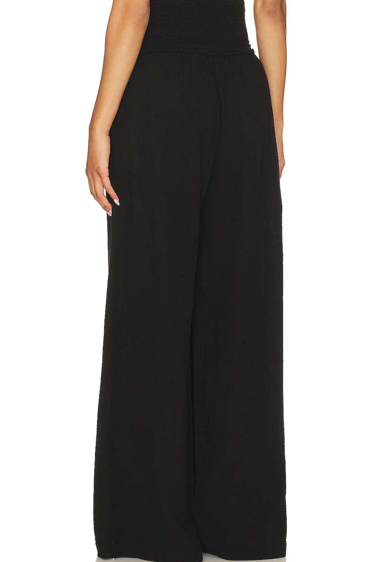Women MONROW Pants>Gauze Smocked Flare Pant