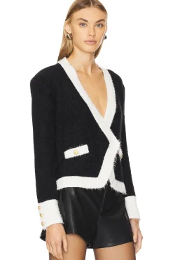 Women L'AGENCE Jackets & Coats>Georgia Contrast Trim Cardigan Blazer