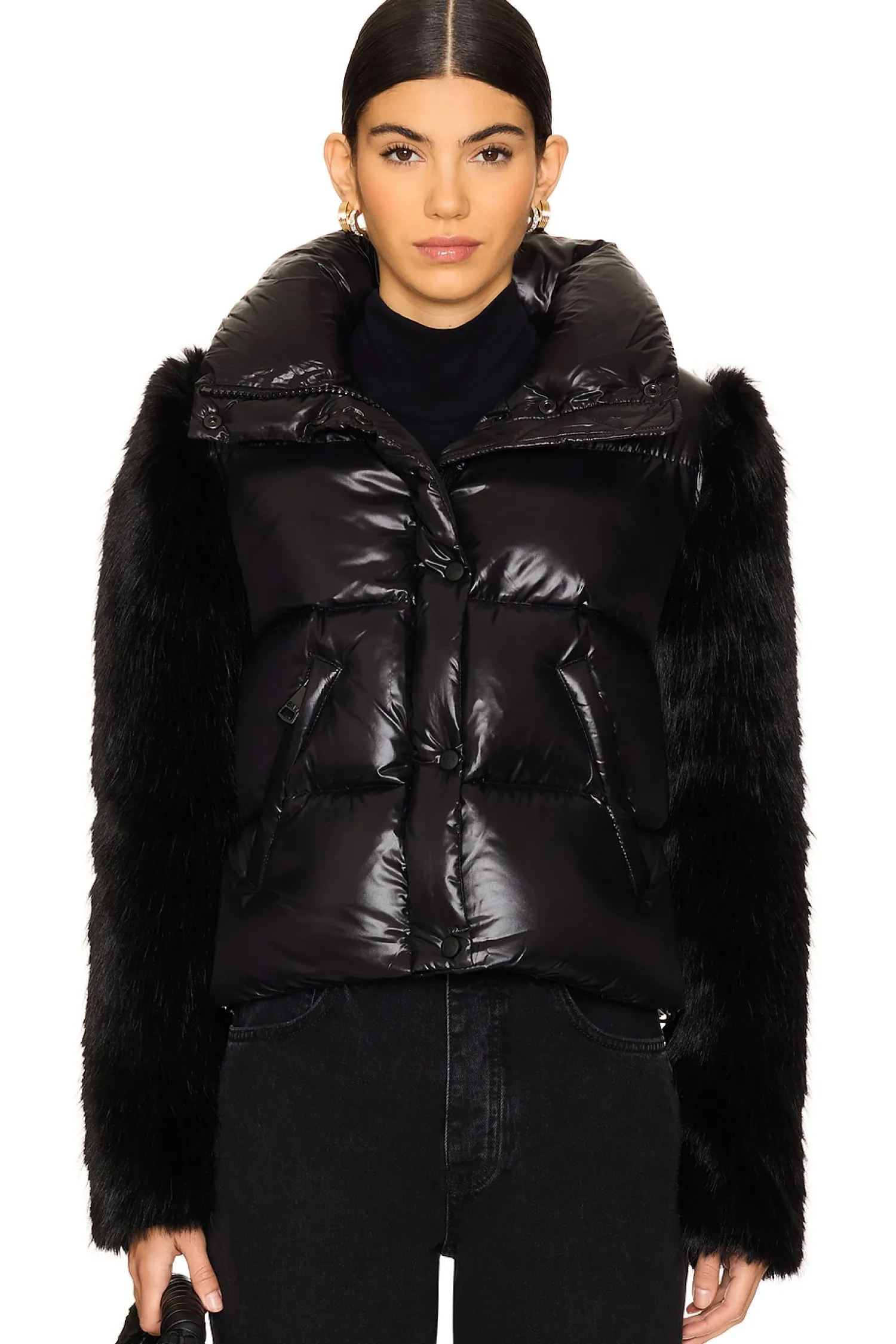Women SAM. Jackets & Coats>Gianna Faux Fur Trim Jacket