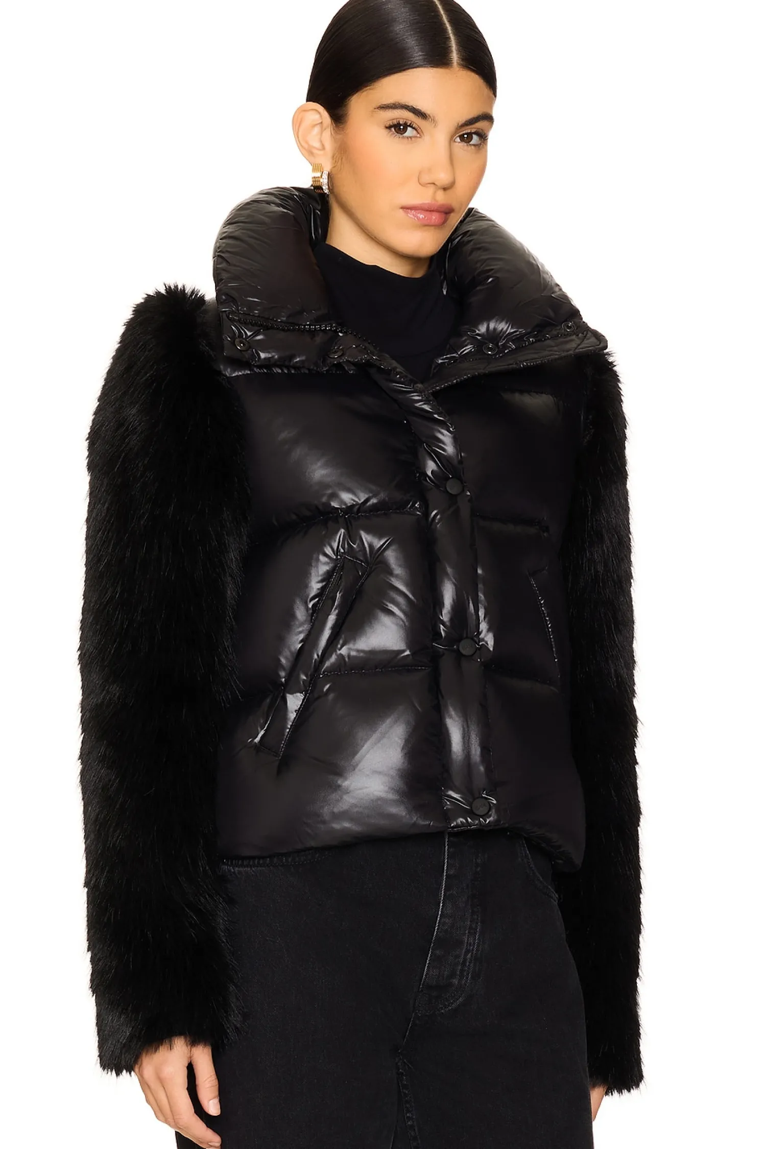 Women SAM. Jackets & Coats>Gianna Faux Fur Trim Jacket