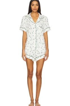 Women eberjey Lingerie & Sleepwear>Gisele Printed Relaxed Short PJ St