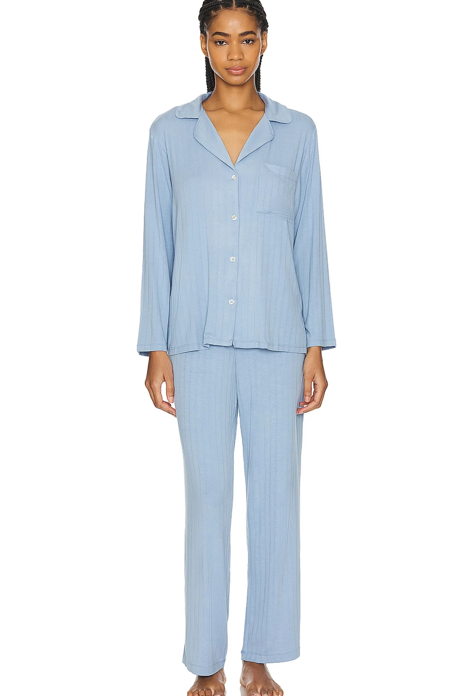 Women eberjey Lingerie & Sleepwear>Gisele Rib Long PJ Set