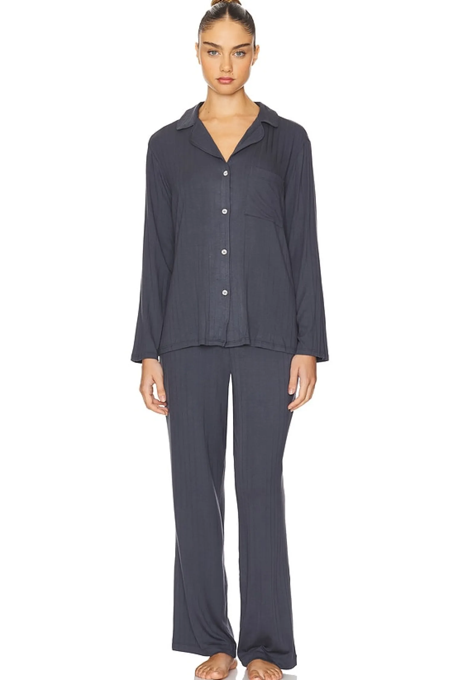 Women eberjey Lingerie & Sleepwear>Gisele Rib Long PJ Set