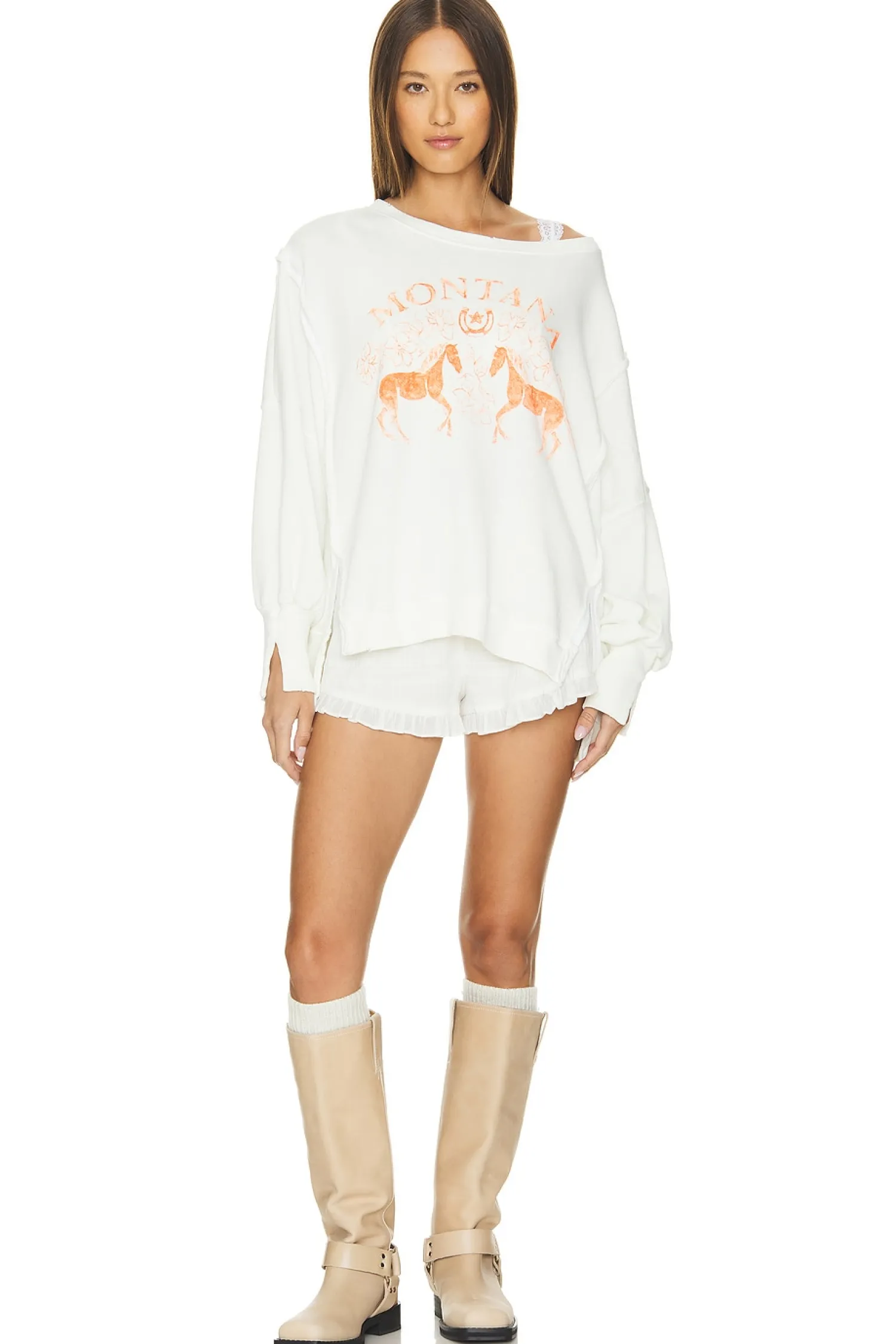 Women Free People Loungewear>Graphic Camden Sweatshirt