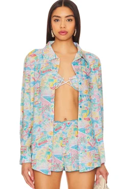 Women Lovers and Friends Matching Sets>Groovy Delight Shirt