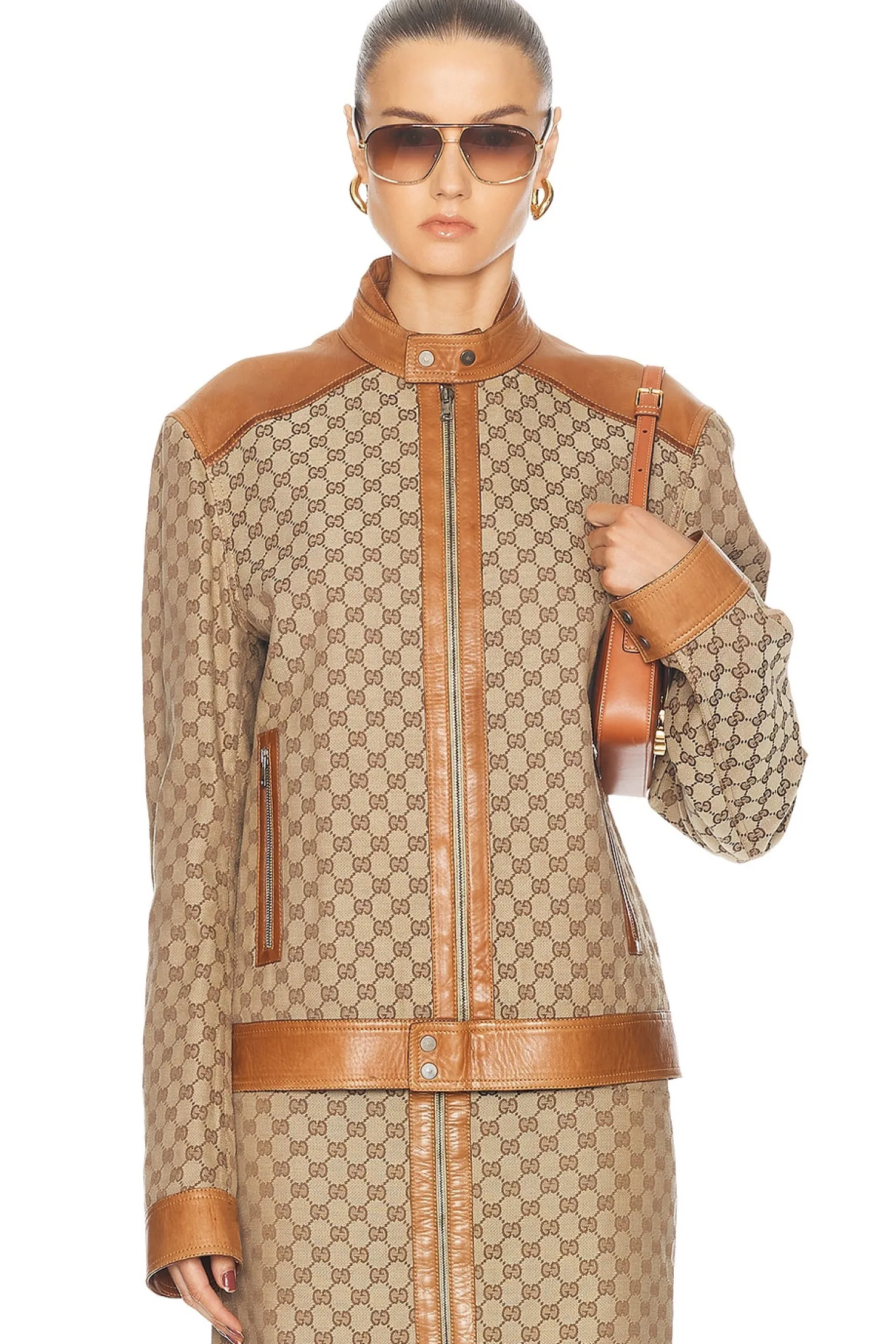 Women FWRD Renew Jackets & Coats>Gucci GG Moto Jacket