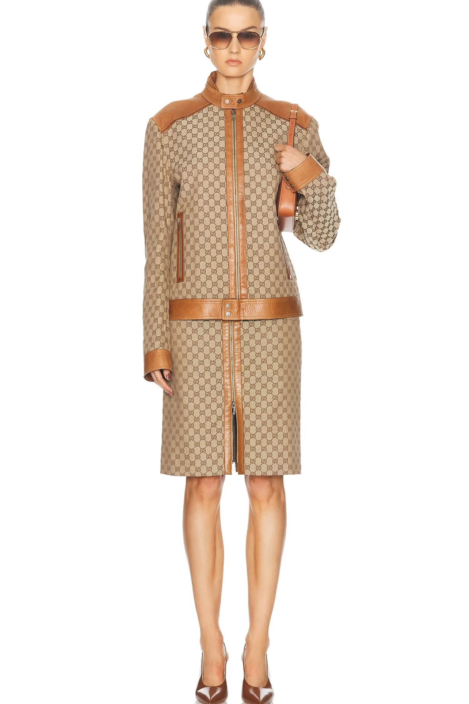 Women FWRD Renew Jackets & Coats>Gucci GG Moto Jacket