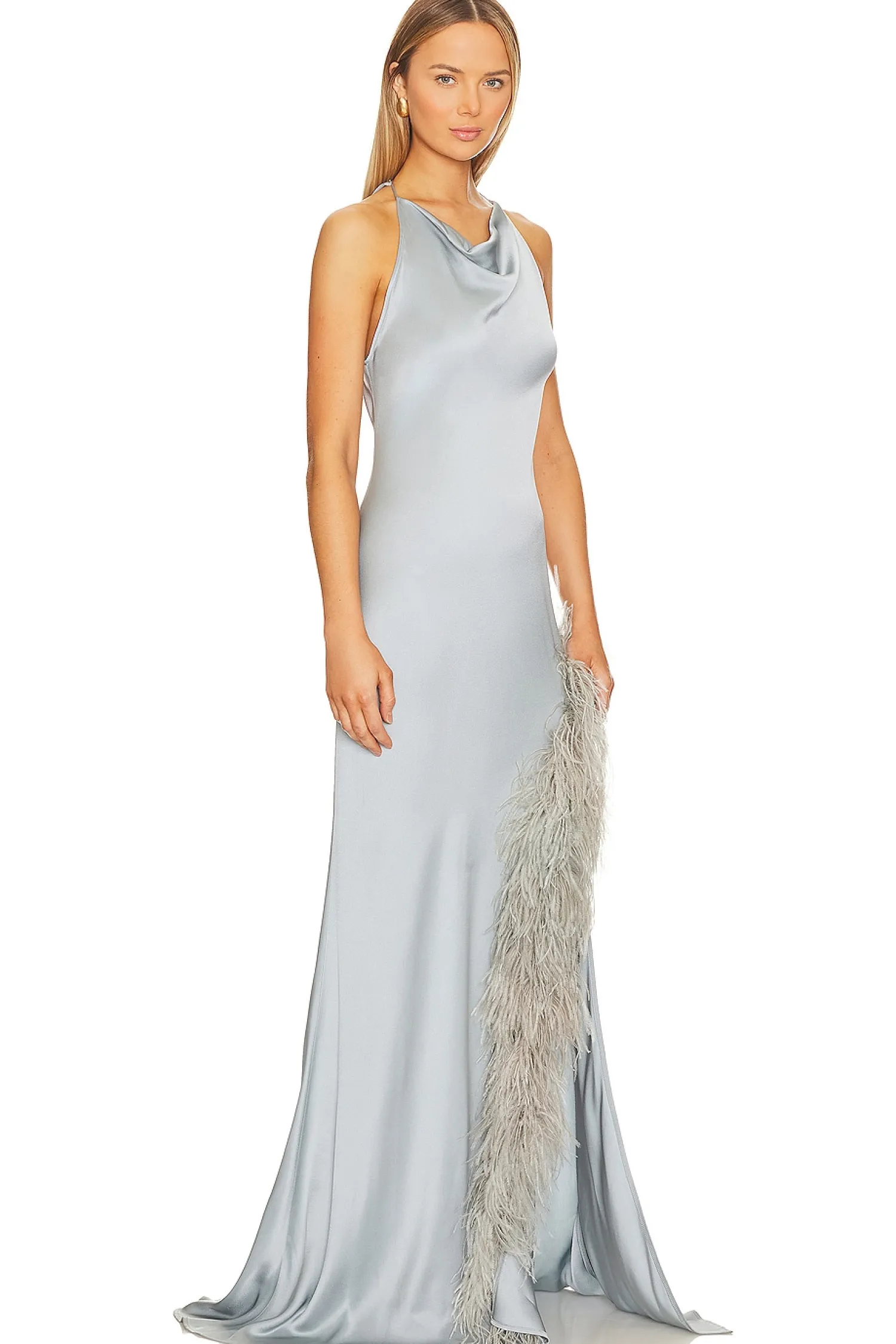 Women Lapointe Dresses>Halter Cowl Neck Gown