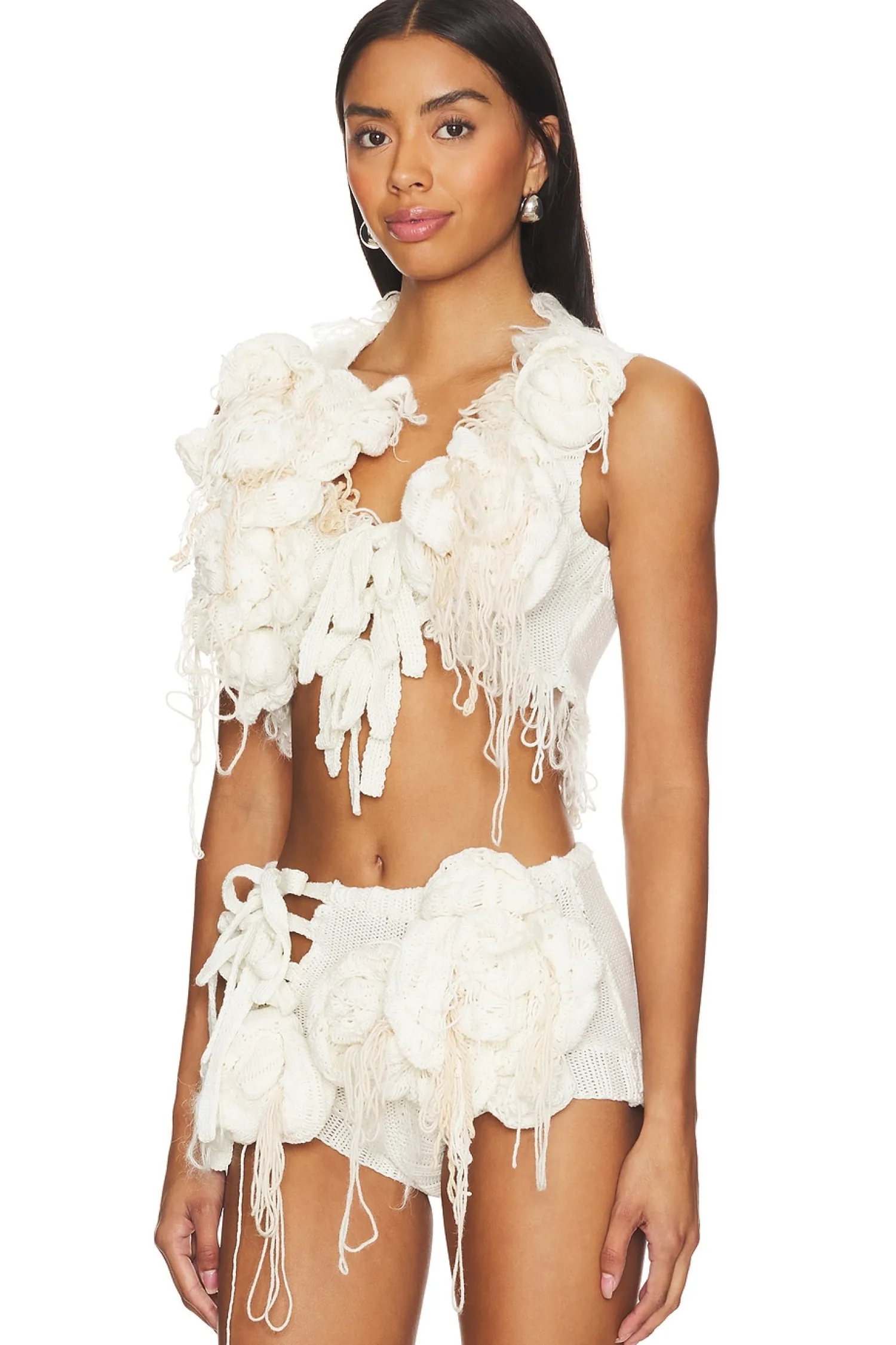 Women Yuhan Wang Matching Sets>Hand Knitted Rose Vest