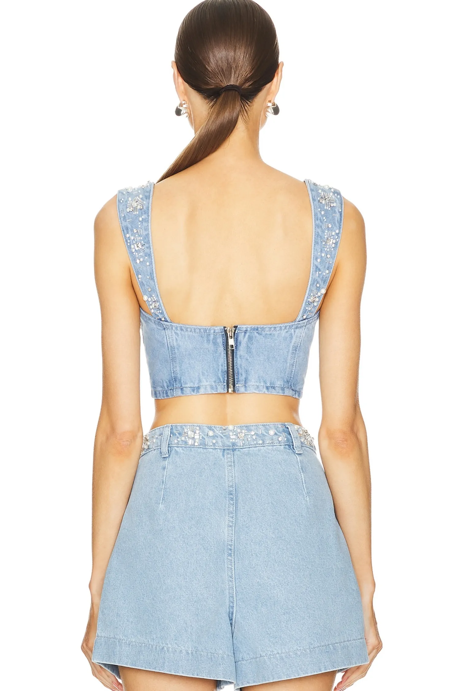 Women PatBO Matching Sets>Hand-Beaded Top