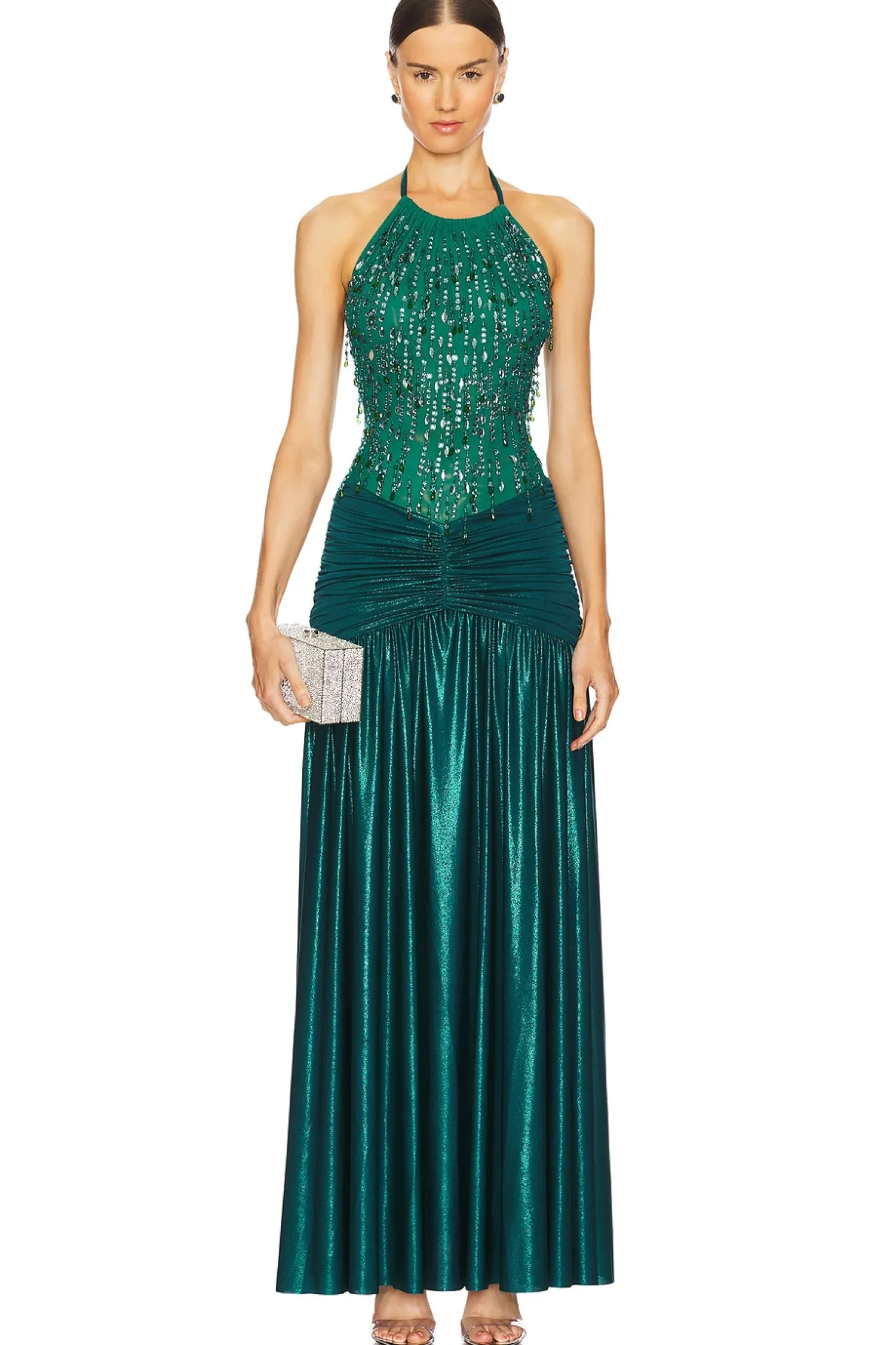 Women PatBO Dresses>Hand-Beaded Tulle And Jersey Gown