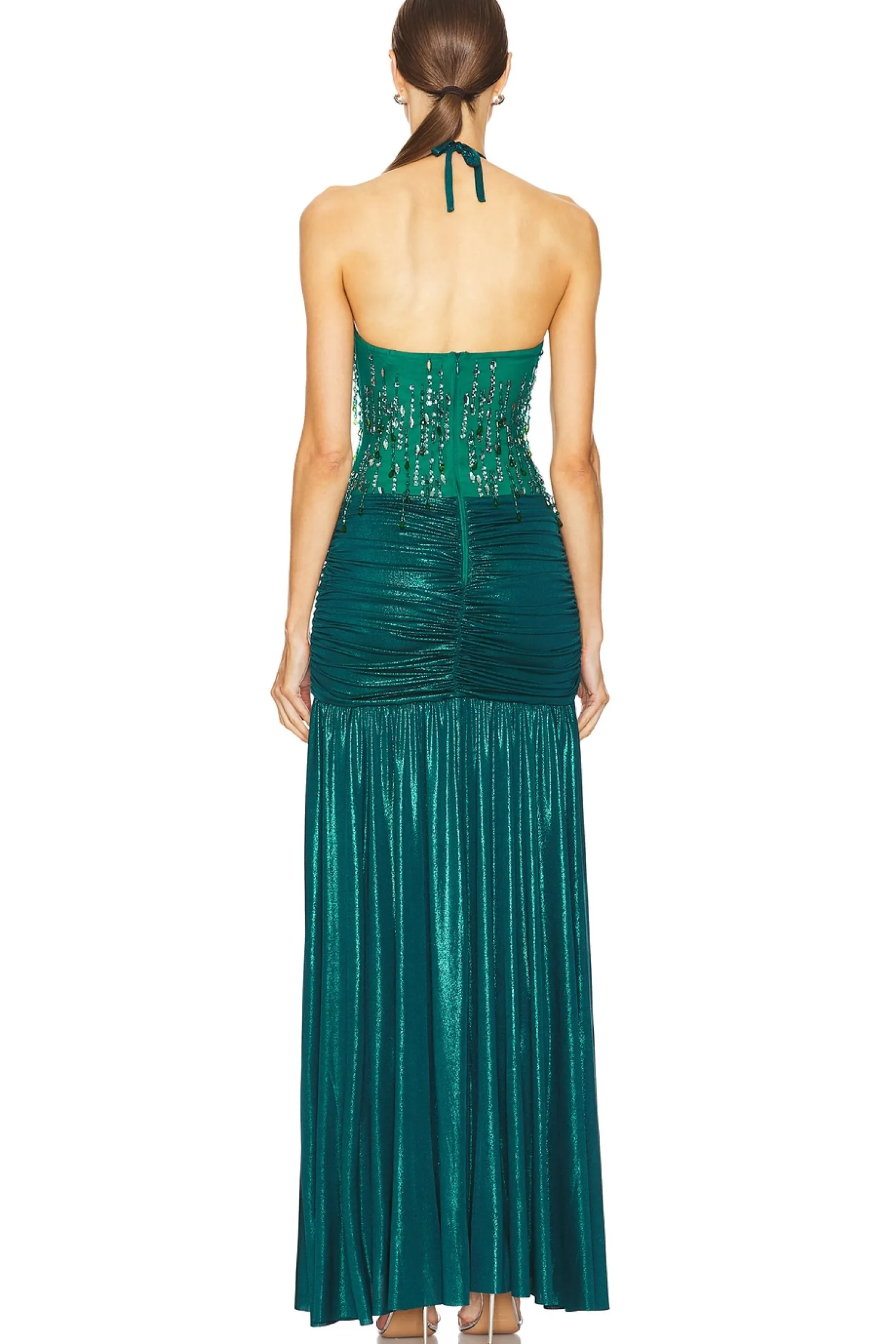 Women PatBO Dresses>Hand-Beaded Tulle And Jersey Gown