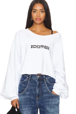 Women FIORUCCI Loungewear>I Love Print Cropped Sweatshirt