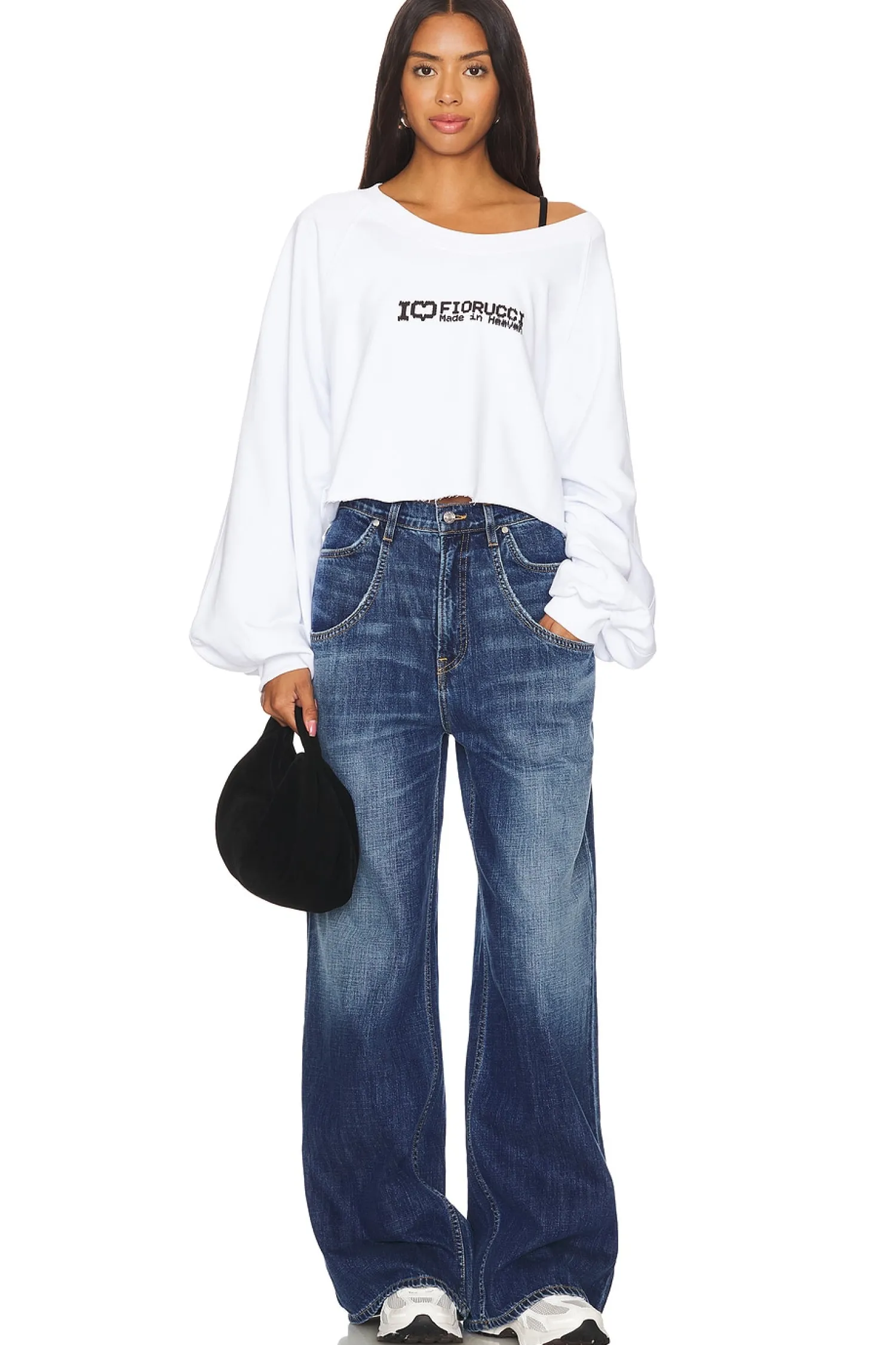 Women FIORUCCI Loungewear>I Love Print Cropped Sweatshirt