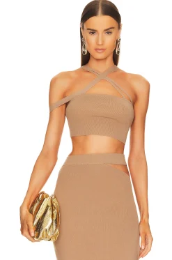 Women Michael Costello Matching Sets>Ismane Knit Crop Top