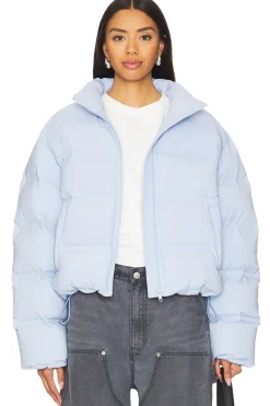Women Alexander Wang Jackets & Coats>Jacquard Channel Cropped Puffer