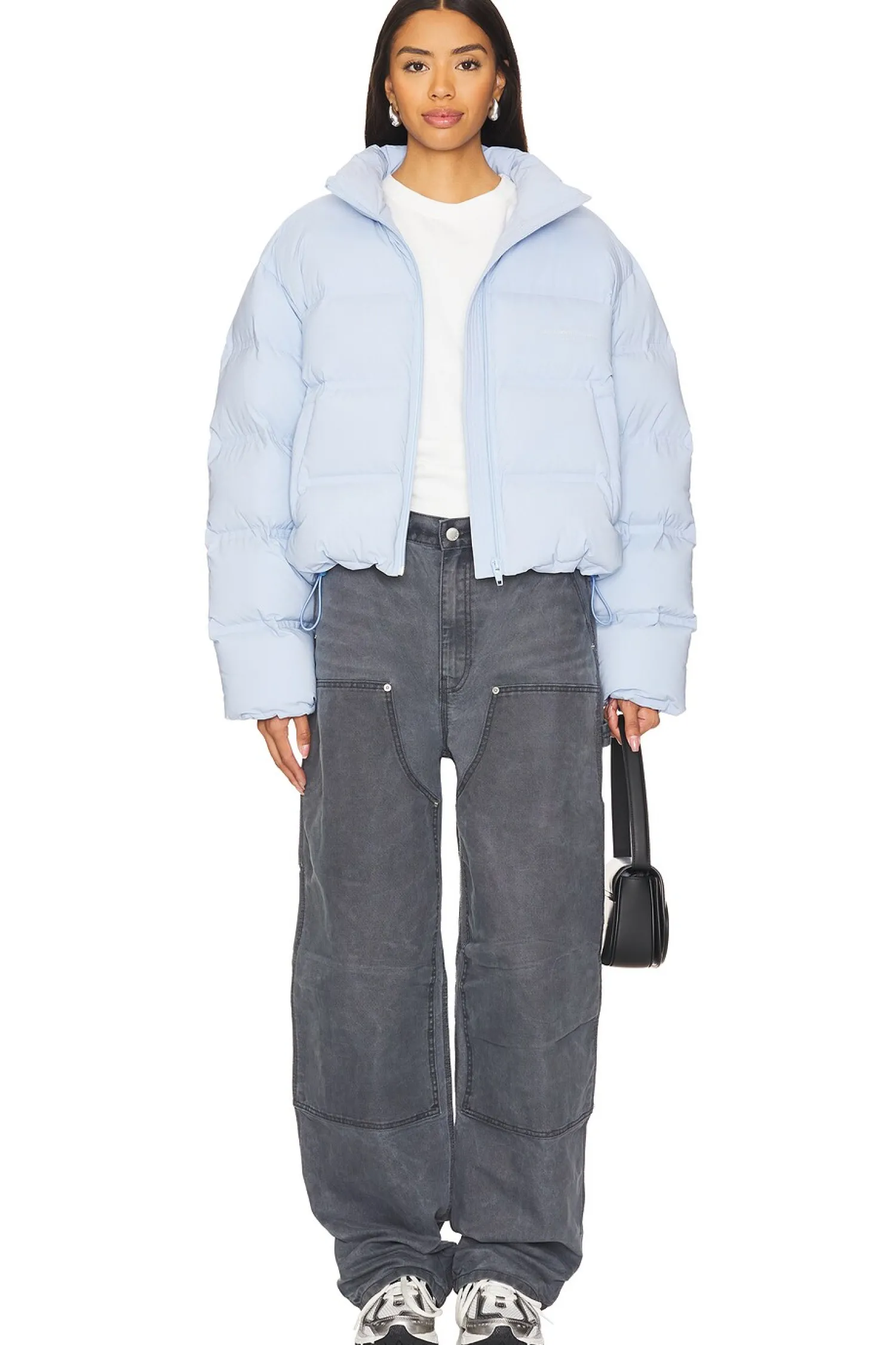Women Alexander Wang Jackets & Coats>Jacquard Channel Cropped Puffer