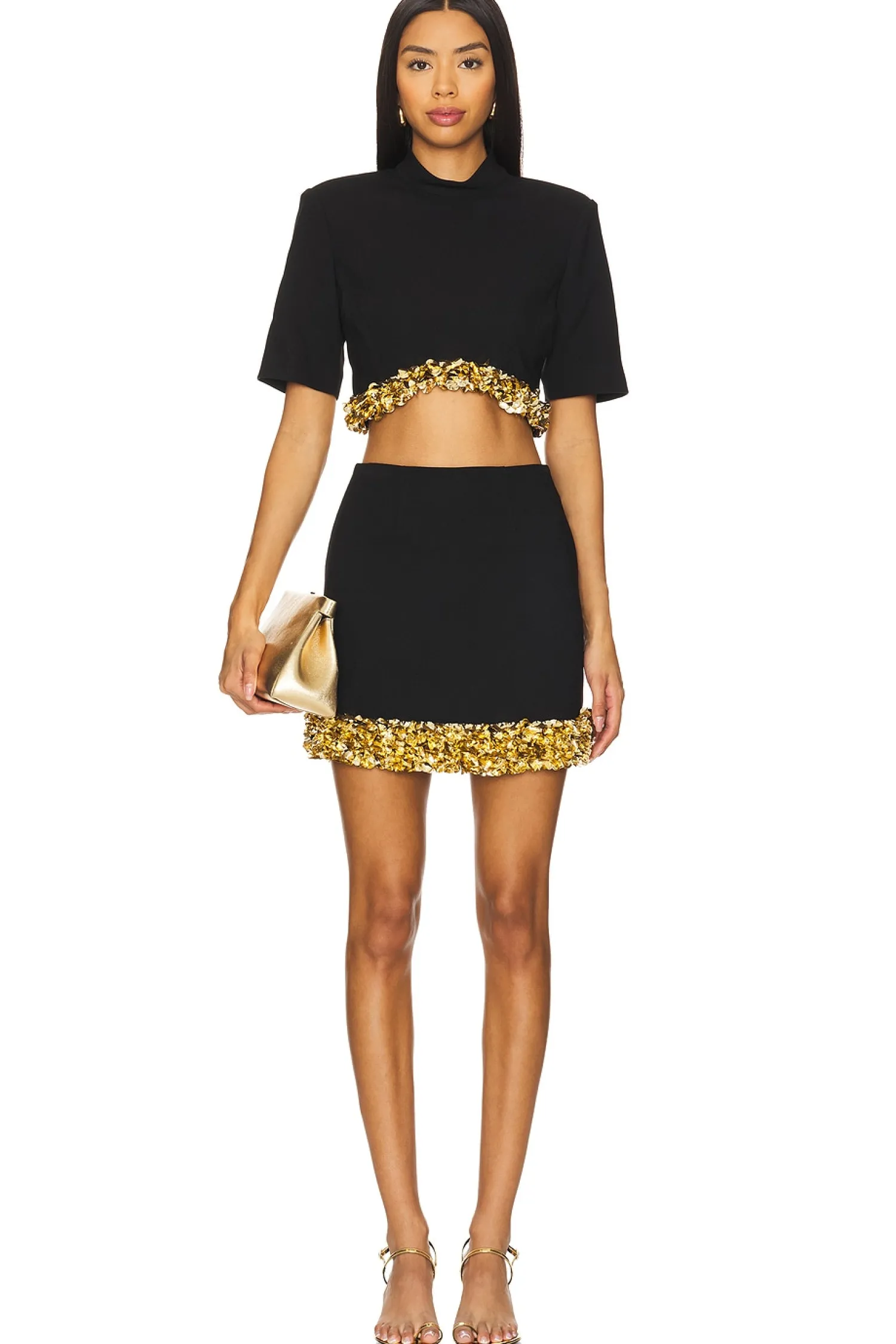 Women SIMKHAI Matching Sets>Jalen Short Sleeve Cropped Top