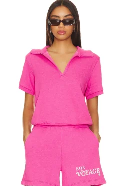 Women SUNDRY Matching Sets|Loungewear>Johnny Collar Top