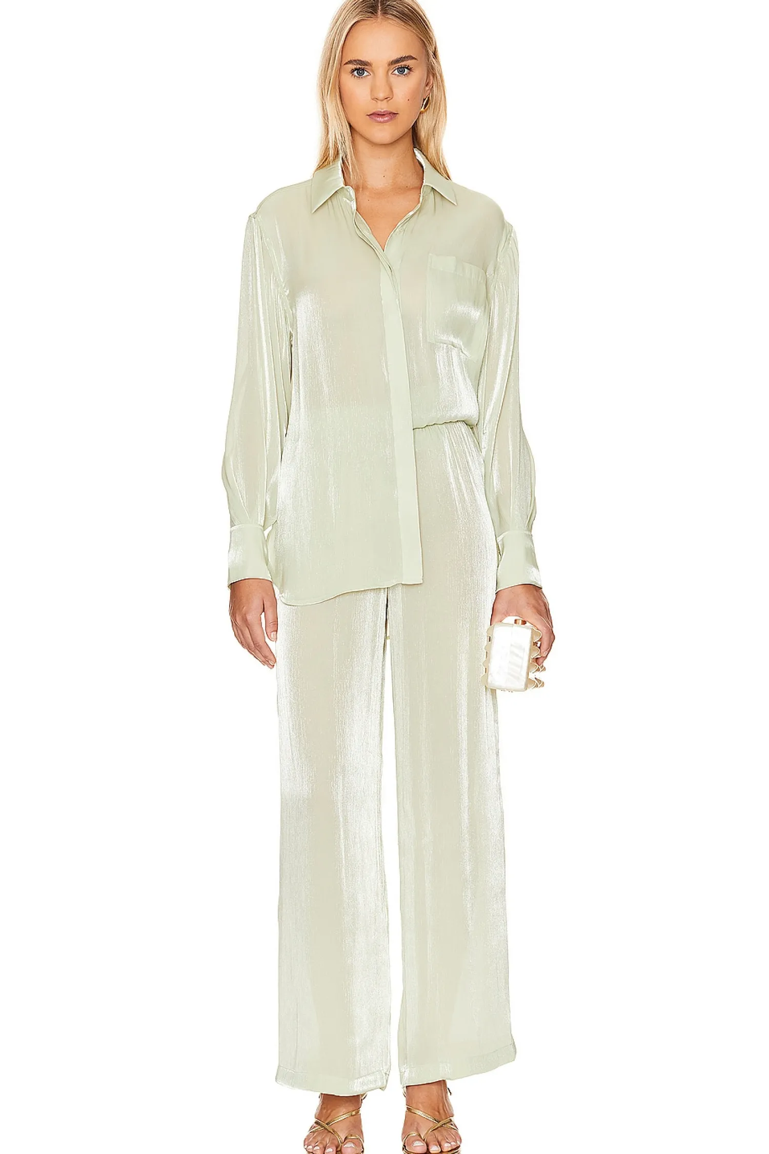 Women SIMKHAI Matching Sets>Jolene Button Down Shirt