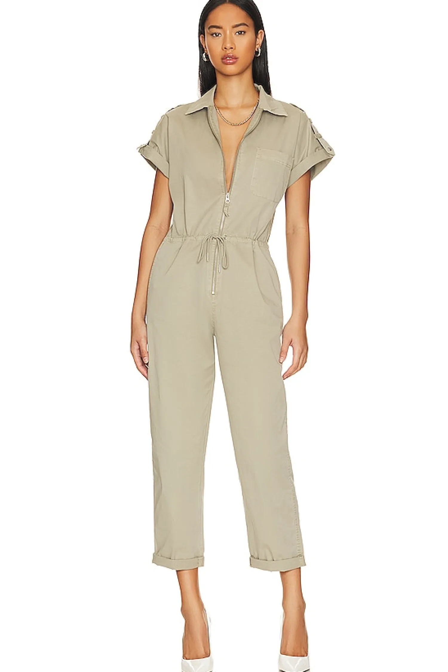Women PISTOLA Jumpsuits>Jordan Short Sleeve Zip Front Jumpsuit