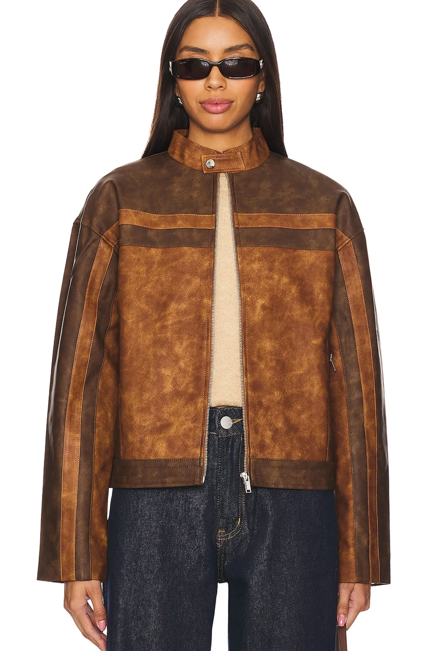 Women superdown Jackets & Coats>Katrina Faux Leather Moto Jacket