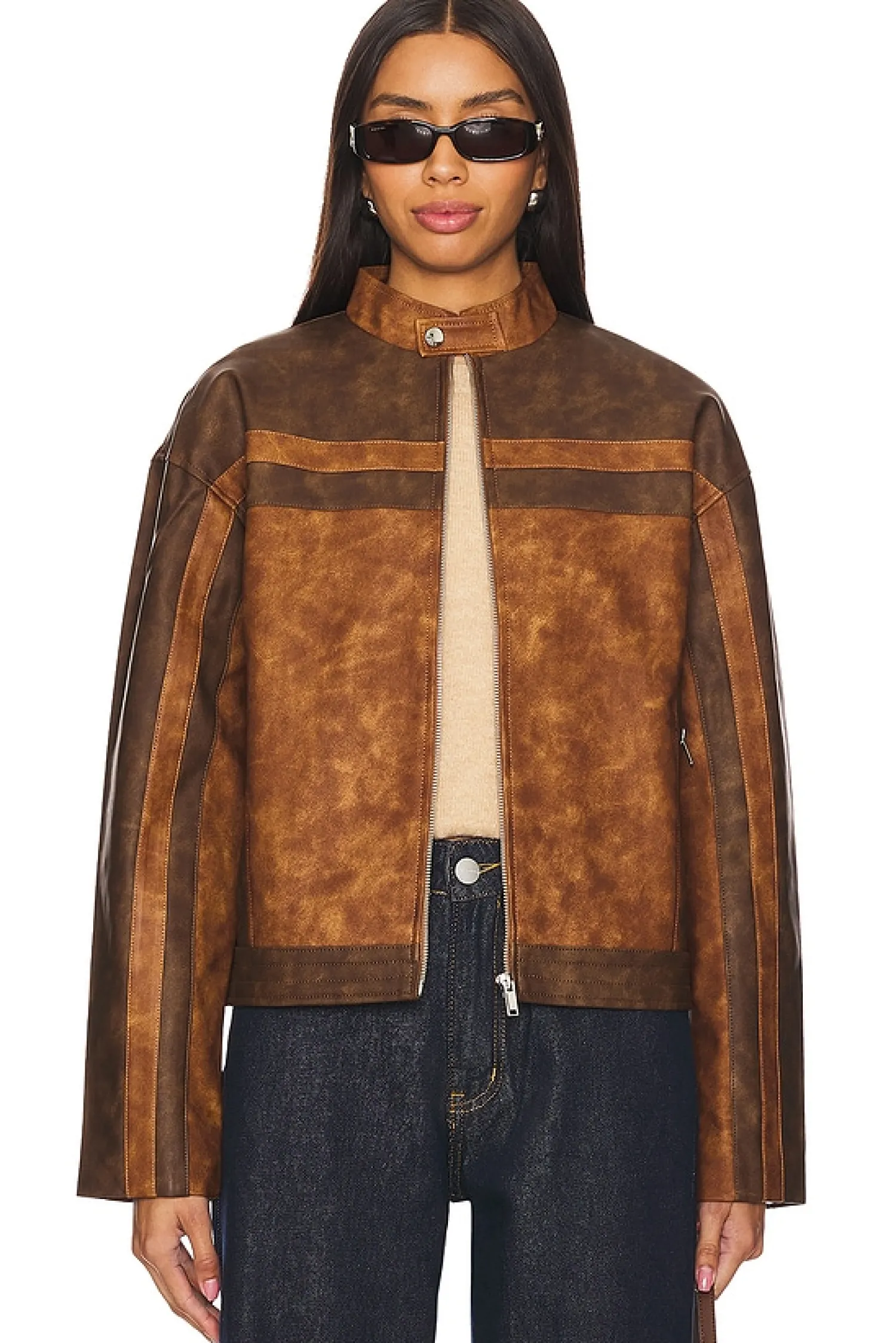 Women superdown Jackets & Coats>Katrina Faux Leather Moto Jacket