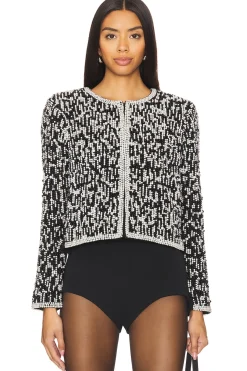 Women Alice + Olivia Jackets & Coats>Kidman Pearl Embellished Jacket
