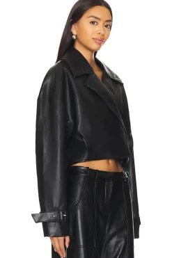 Women SER.O.YA Jackets & Coats>Koda Vegan Leather Cropped Trench