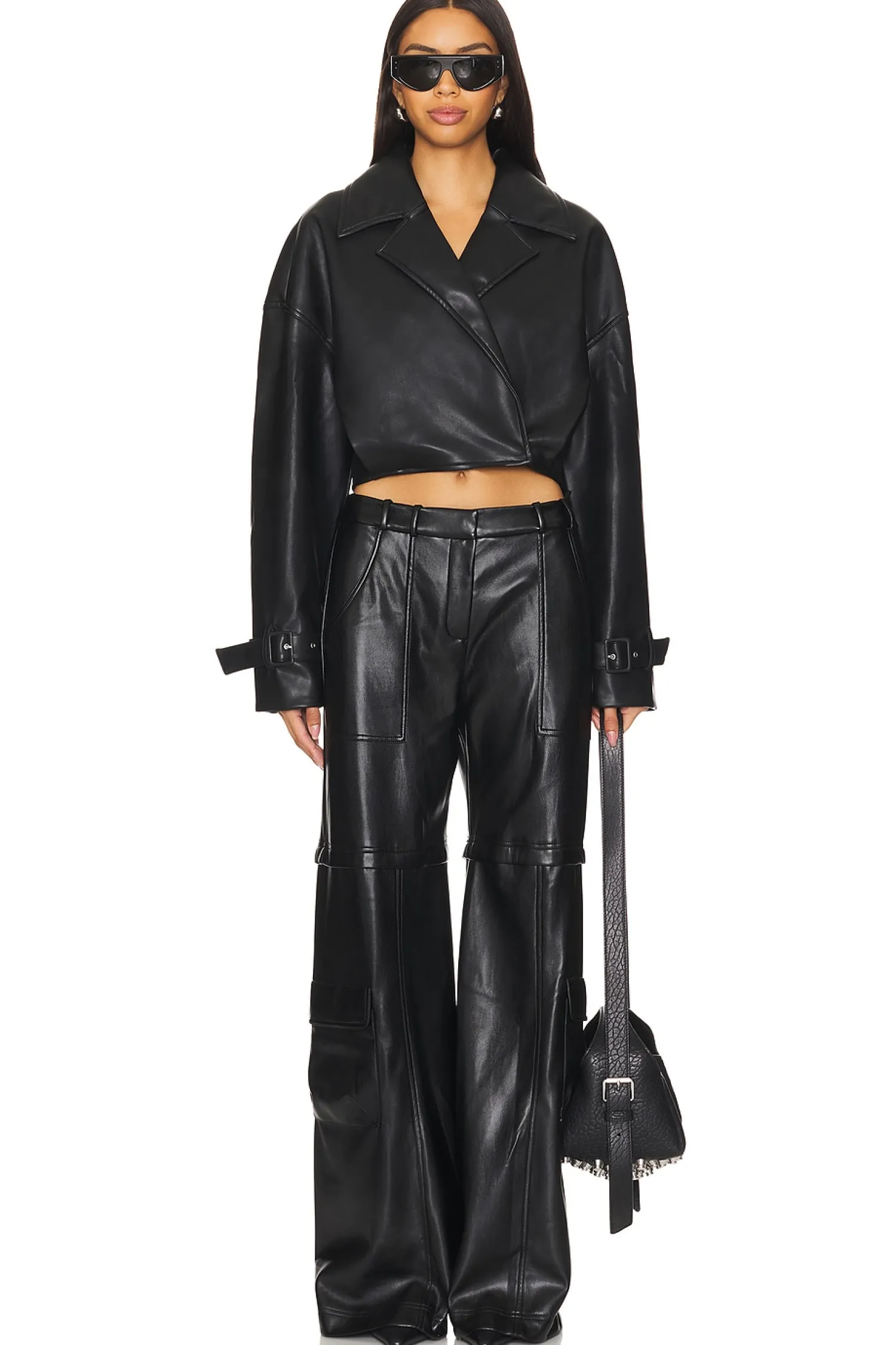 Women SER.O.YA Jackets & Coats>Koda Vegan Leather Cropped Trench