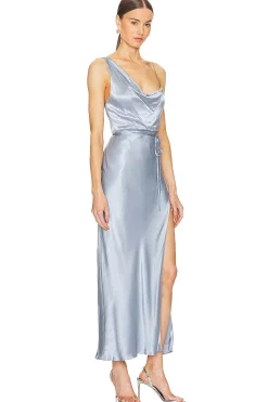 Women Shona Joy Dresses>La Lune Draped Side Split Midi Dress