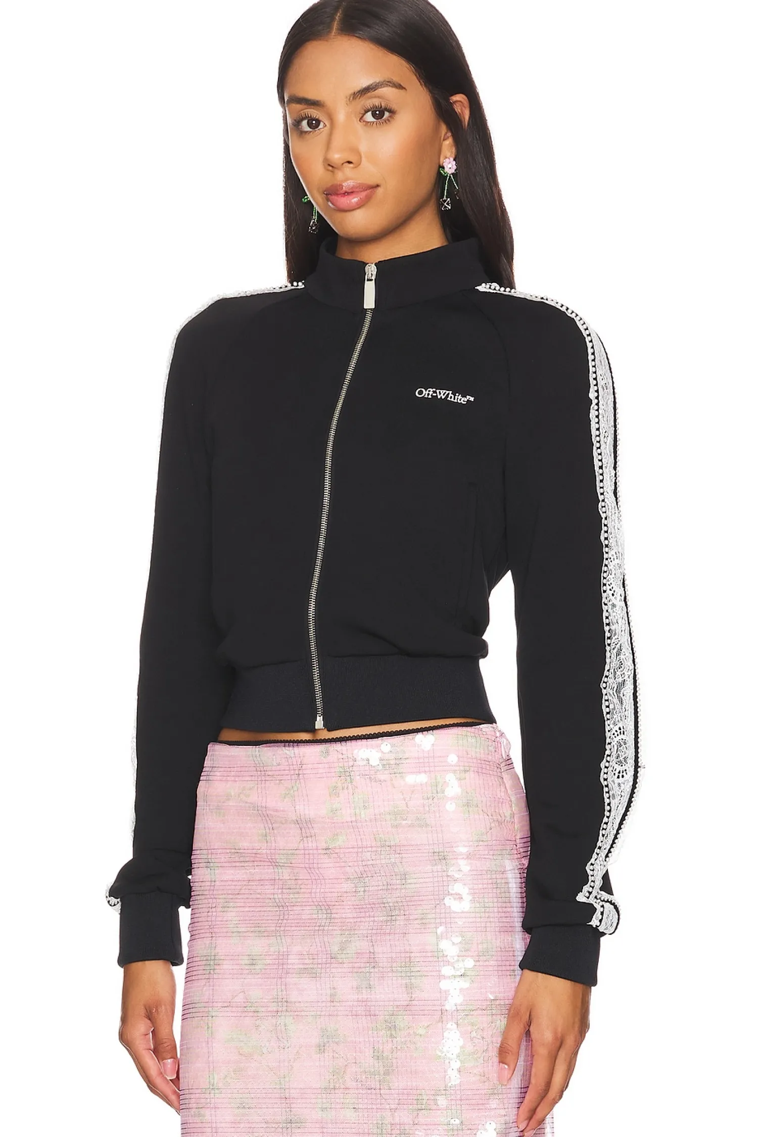 Women OFF-WHITE Jackets & Coats>Lace Band Track Jacket