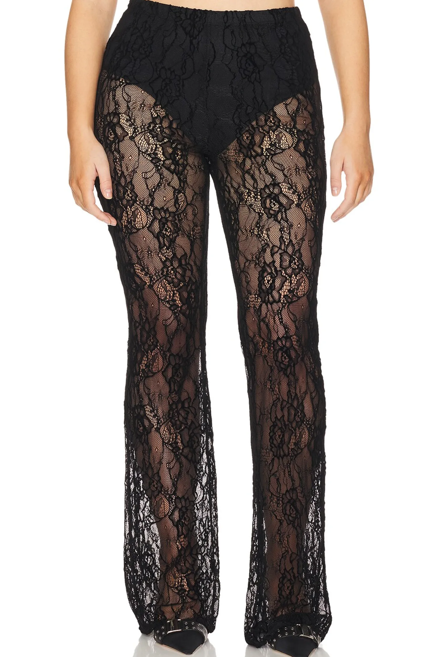Women Good American Pants>Lace Flare Pant