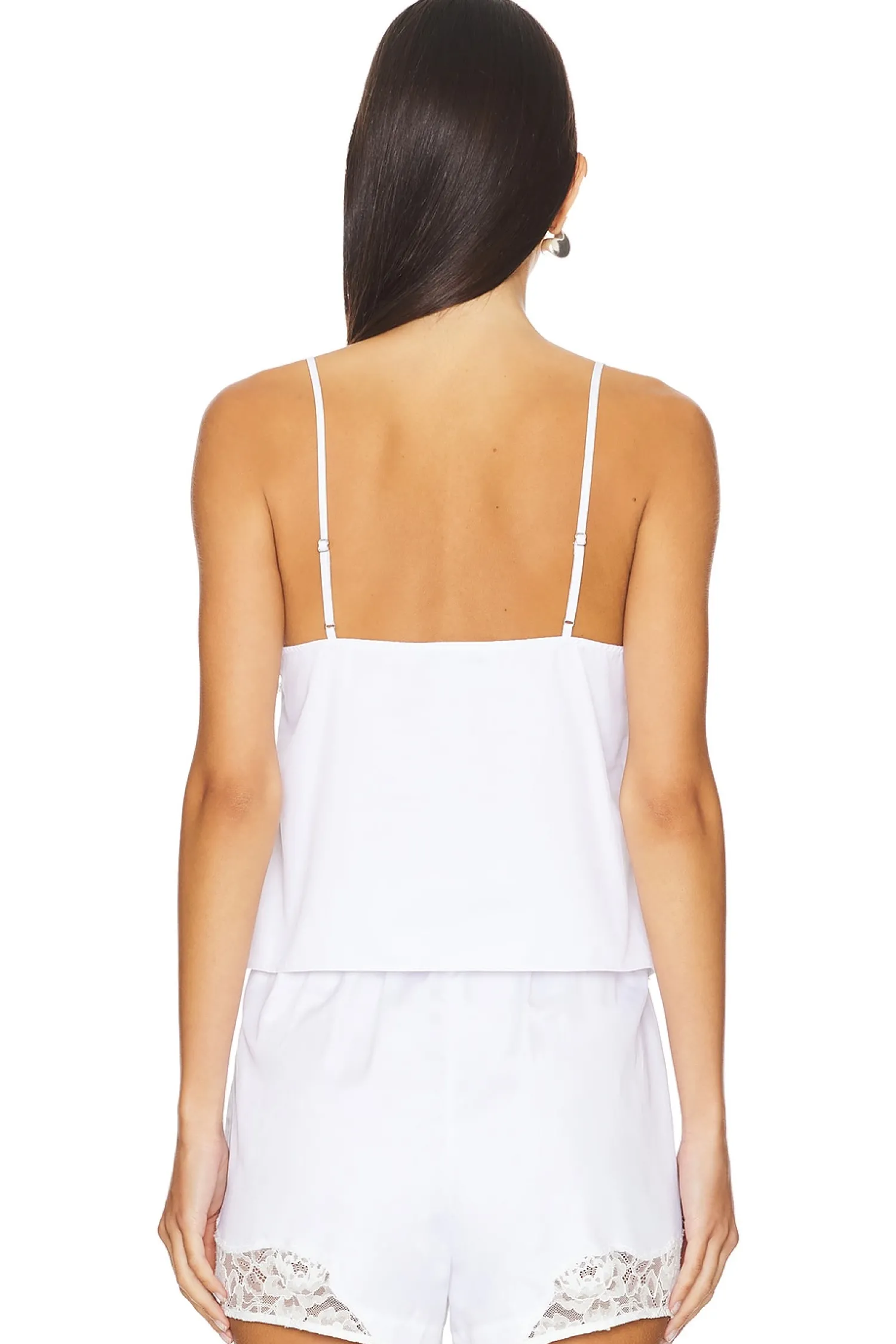 Women fleur du mal Lingerie & Sleepwear>Lace Insert Poplin Cami