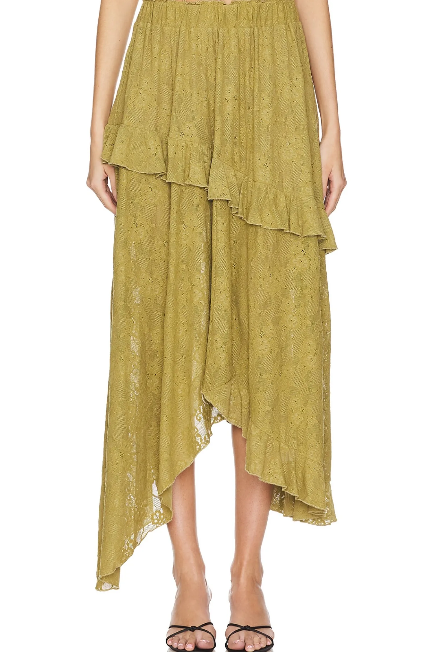 Women WeWoreWhat Matching Sets>Lace Ruffle Skirt