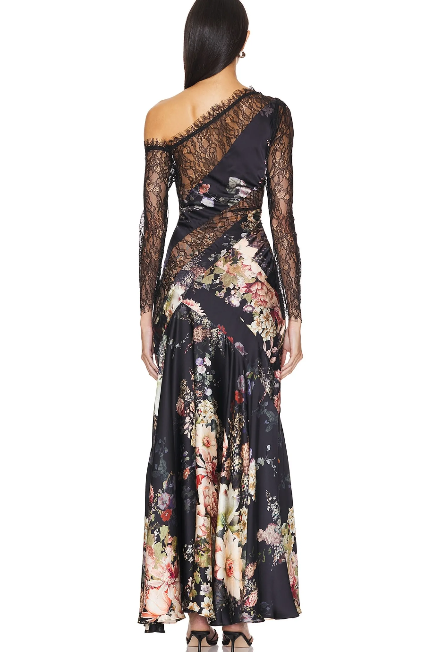 Women Camilla Dresses>Lace Splice One Shoulder Dress