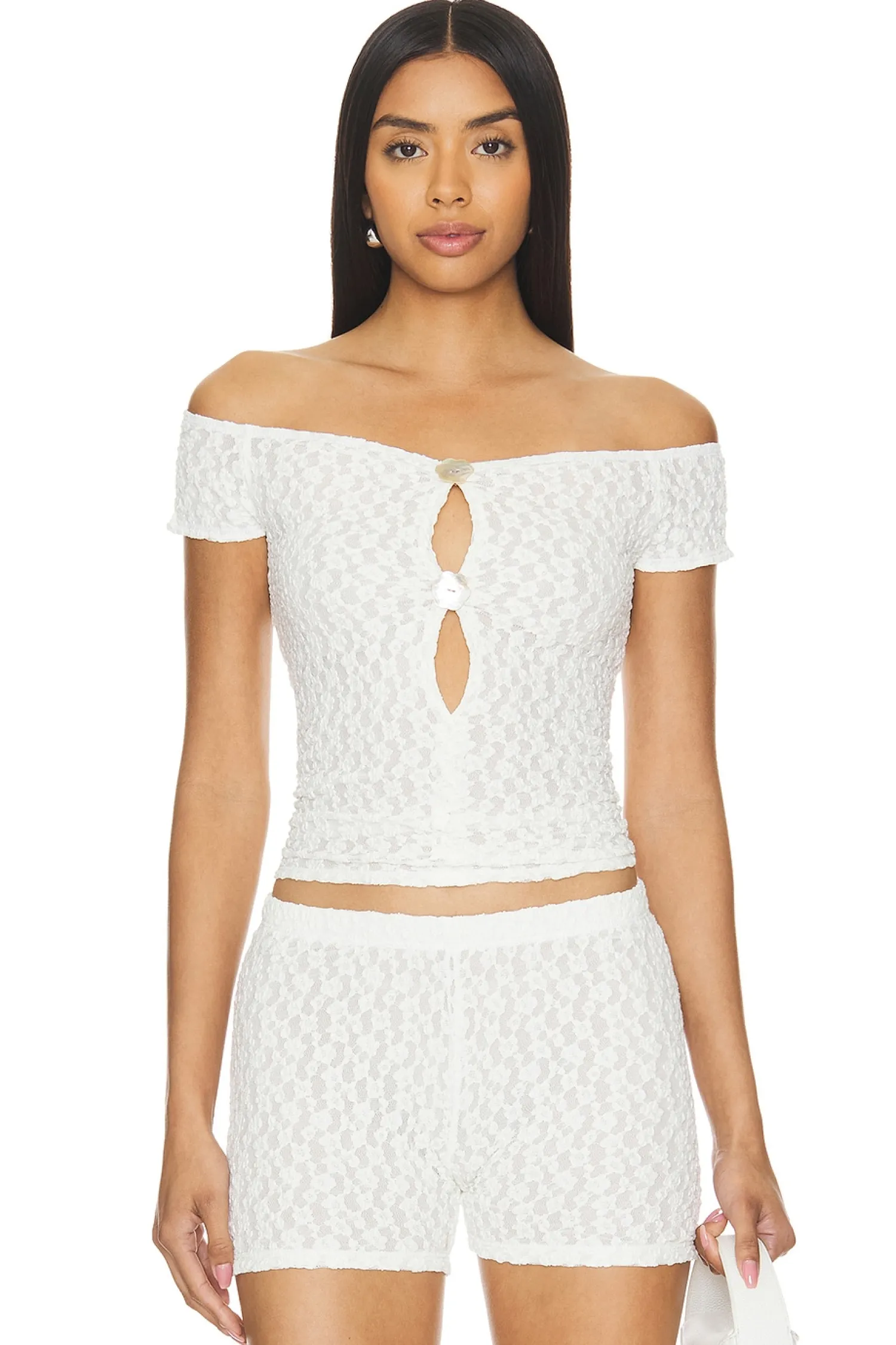 Women BUCI Matching Sets>Lace T-shirt