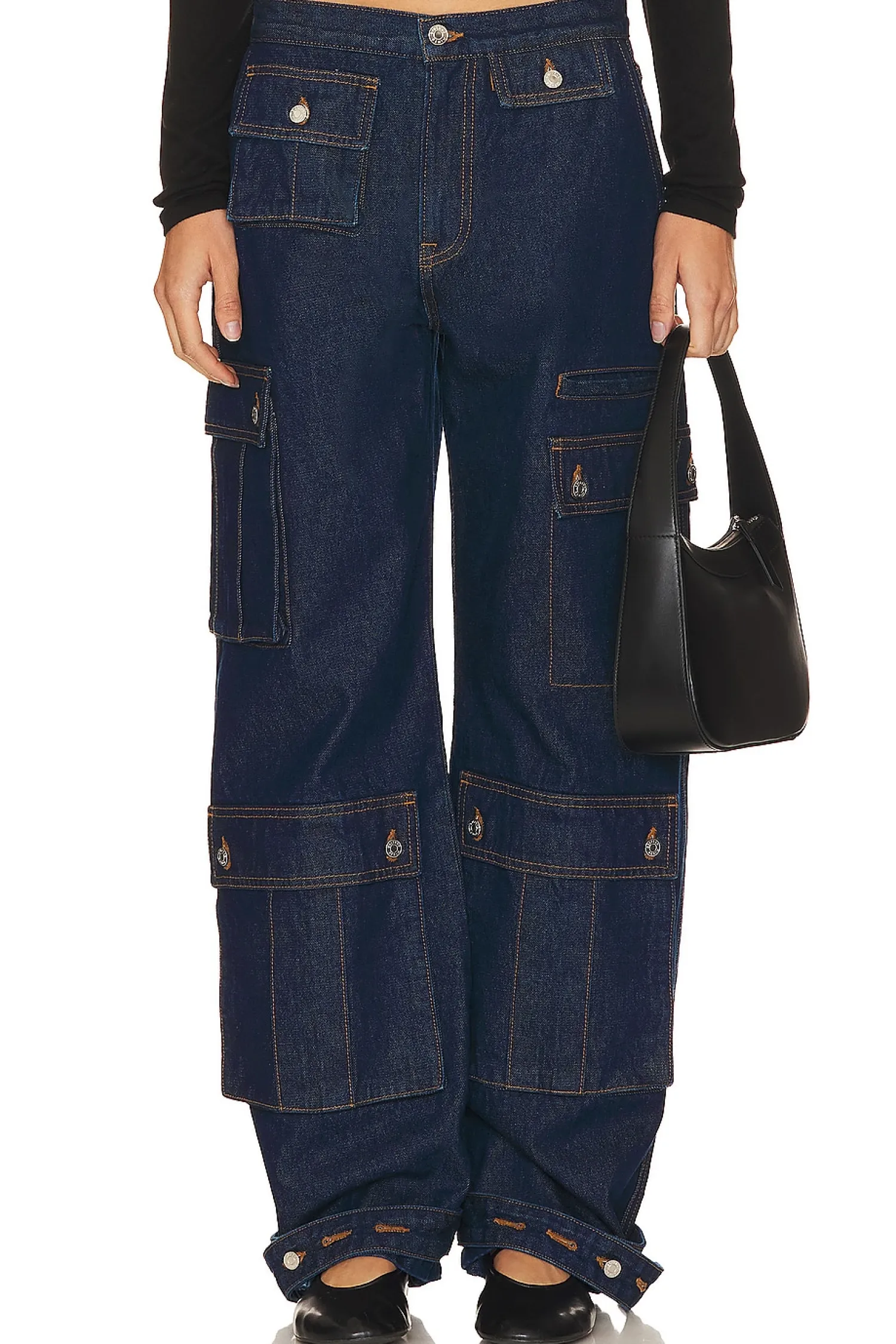 Women GRLFRND Pants>Lara Low Rise Wide Leg Cargo