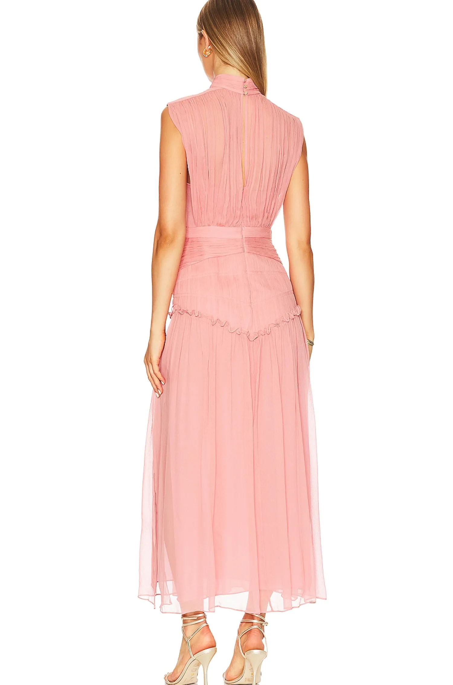 Women Shona Joy Dresses>Lauren Sleeveless Ruched Midi Dress