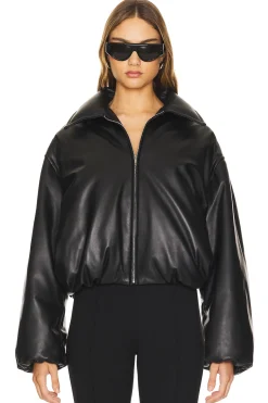 Women AEXAE Jackets & Coats>Leather Bomber Jacket