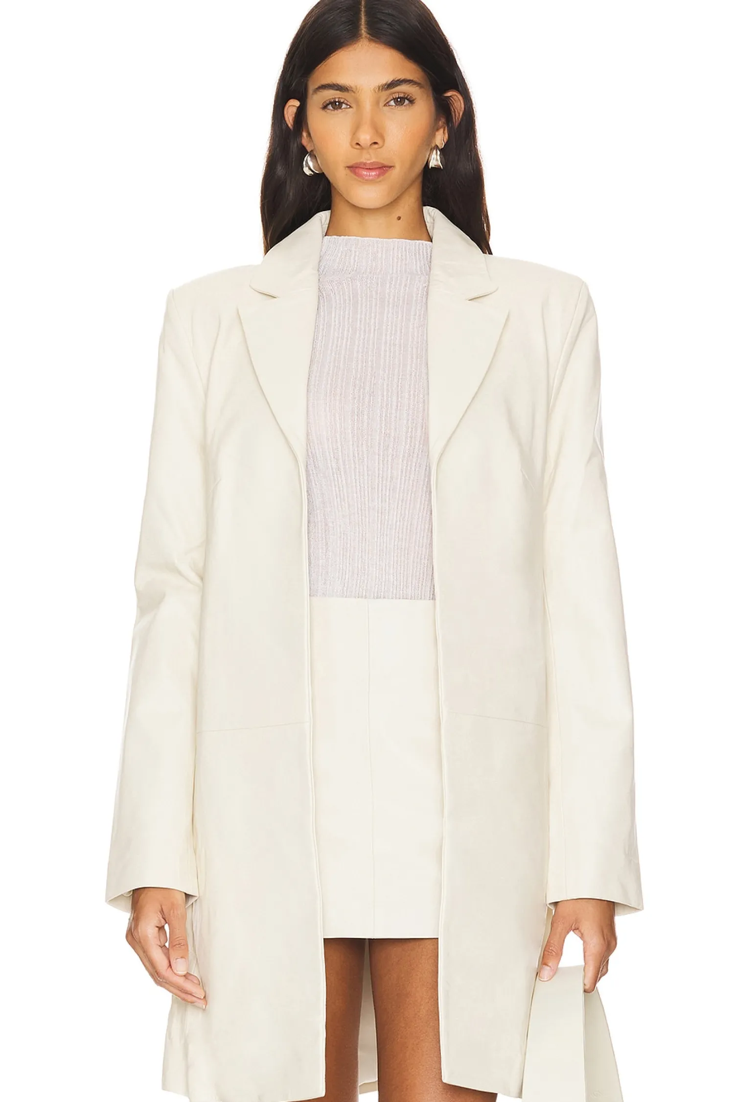 Women St. Agni Jackets & Coats>Leather Longline Jacket