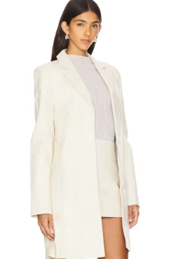 Women St. Agni Jackets & Coats>Leather Longline Jacket