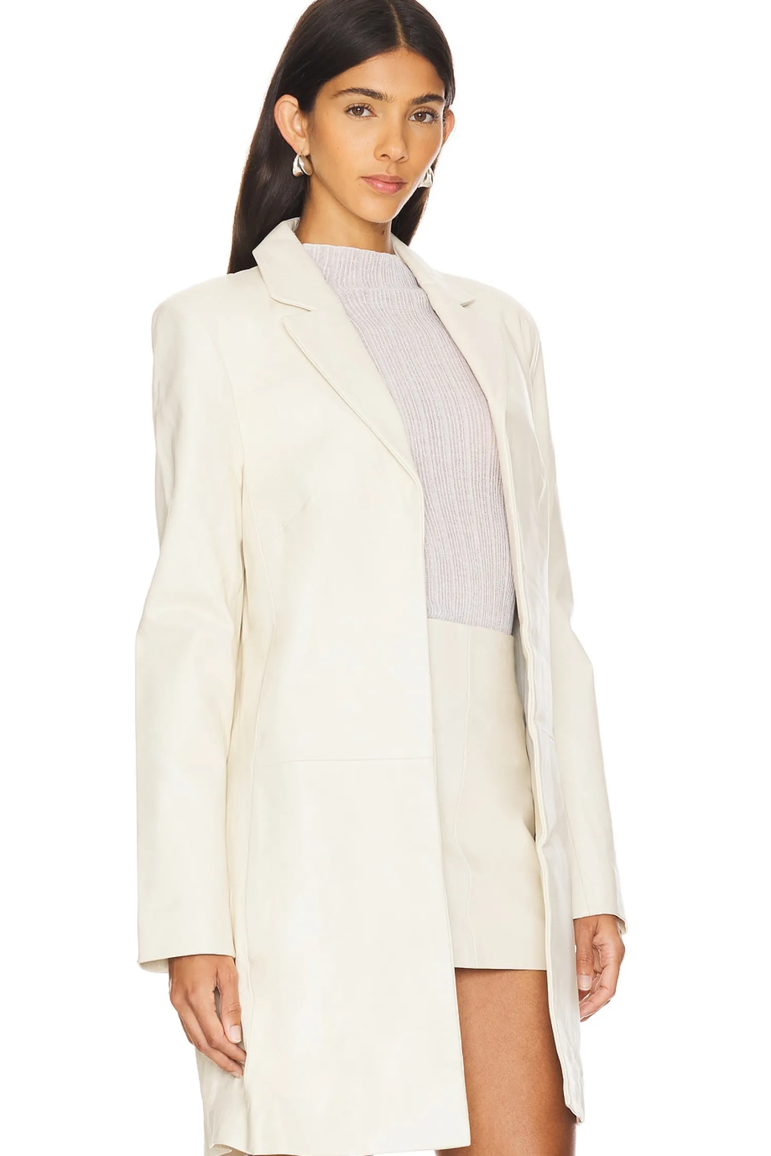 Women St. Agni Jackets & Coats>Leather Longline Jacket