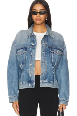 Women Citizens of Humanity Jackets & Coats>Leela Belted Denim Peplum Jacket