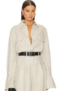 Women Helsa Matching Sets>Linen Button Down Shirt