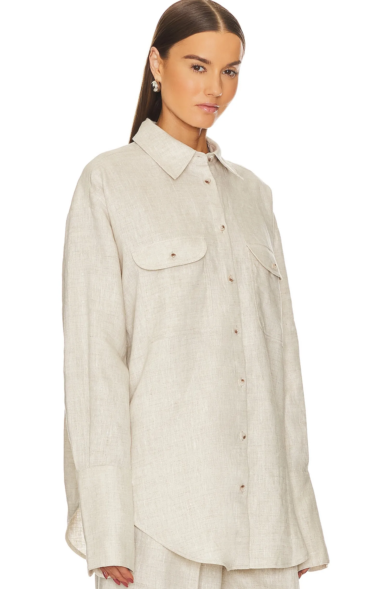 Women Helsa Matching Sets>Linen Button Down Shirt