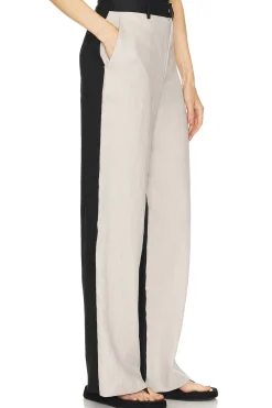 Women Enza Costa Pants>Linen Colorblock Trouser