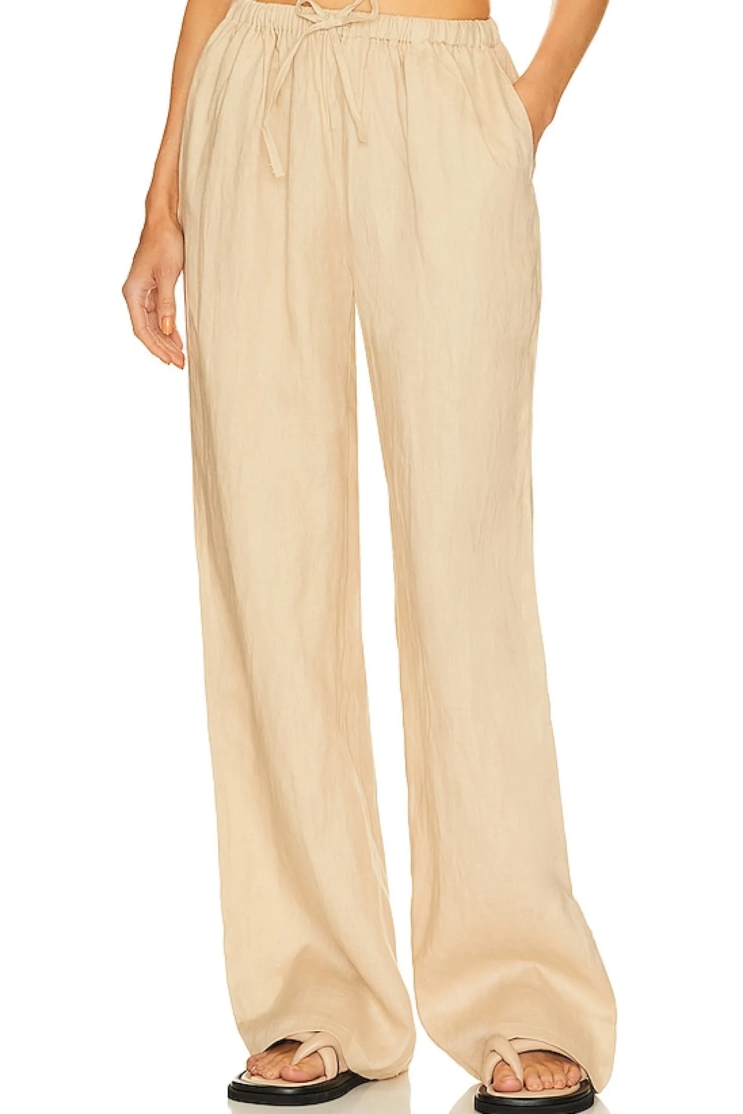 Women AEXAE Pants|Loungewear>Linen Drawstring Trouser