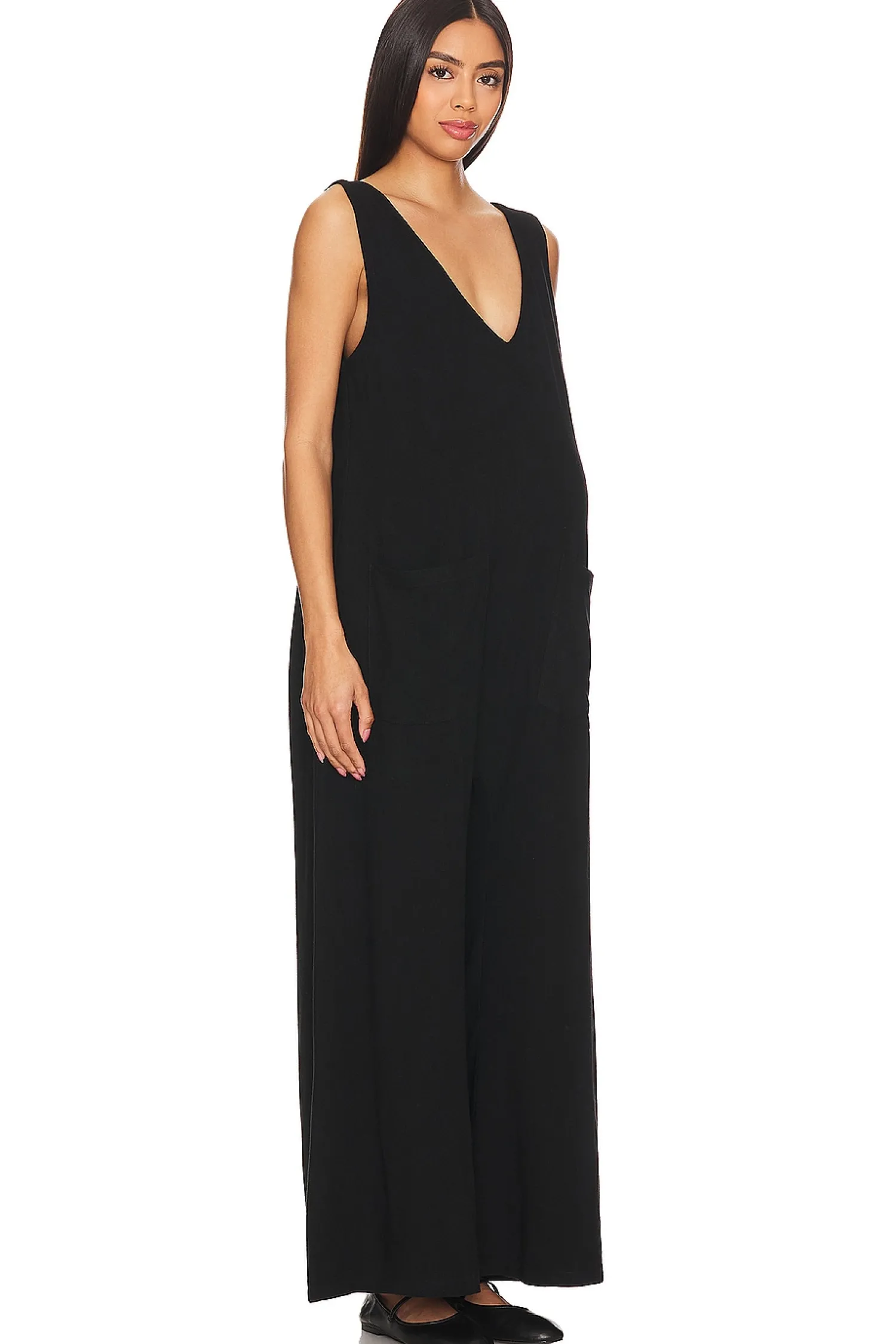 Women BUMPSUIT Jumpsuits>Linen Maternity Jumpsuit